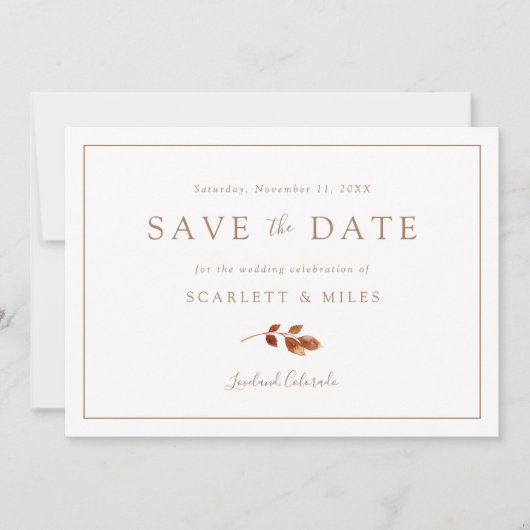 Herfst Huwelijk Save The Date (Voorkant)