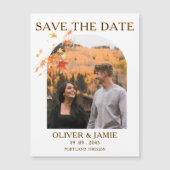 Herfst Huwelijk Save the Date Magnetische Kaart (Voorkant)