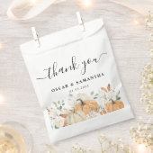 Herfst Huwelijk | Waterverf Pompoenen Bedankzakje (Geknipt)