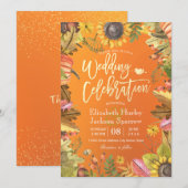 Herfst Huwelijksfeest Herfst Esdoornblad Pompoen Kaart (Voorkant / Achterkant)