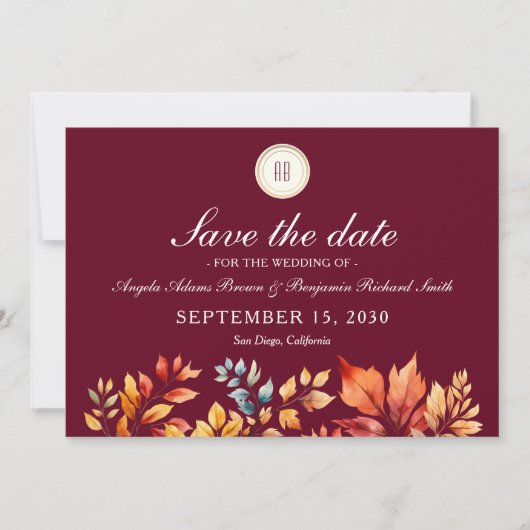 Herfst Huwelijksfoto Save The Date (Voorkant)
