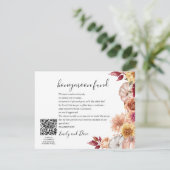 Herfst Huwelijksreis wens QR CODE Informatiekaartje (Staand voorkant)