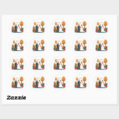 Herfst Huwelijkssticker Ronde Sticker (Vel)