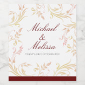 Herfst Huwelijkswirl Wijn Etiket (Enkel label)