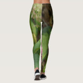 Herfst Hydrangea Bloei met Gouden Hosta Bladeren Leggings (Achterkant)
