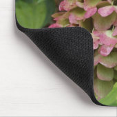 Herfst Hydrangea Bloei met Gouden Hosta Bladeren Muismat (Hoek)