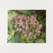 Herfst Hydrangea Bloei met Gouden Hosta Bladeren Wandkleed (Voorkant (horizontaal))