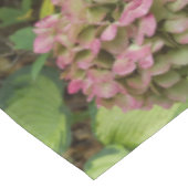 Herfst Hydrangea Bloesem met Gouden Hosta Bladeren Tafelkleed (Gekanteld)