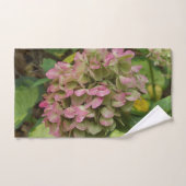 Herfst Hydrangea Bloom met Golden Hosta Leaves Bad Handdoek (Handdoek)