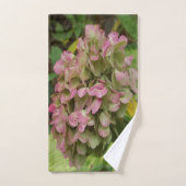 Herfst Hydrangea Bloom met Golden Hosta Leaves Bad Handdoek (Handdoek)