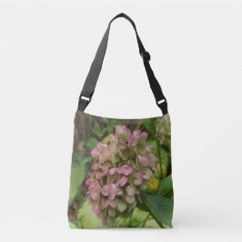 Herfst Hydrangea Bloom met Golden Hosta Leaves Crossbody Tas