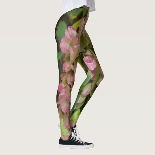 Herfst Hydrangea Bloom met Golden Hosta Leaves Leggings (Rechts)