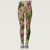 Herfst Hydrangea Bloom met Golden Hosta Leaves Leggings (Voorkant)
