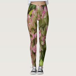 Herfst Hydrangea Bloom met Golden Hosta Leaves Leggings
