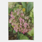 Herfst Hydrangea Bloom met Golden Hosta Leaves Theedoek (Verticaal)