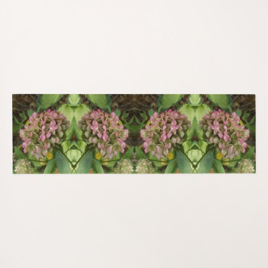 Herfst Hydrangea Bloom met Golden Hosta Leaves Yogamat (Achterkant (horizontaal))