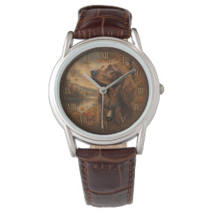 Herfst Ierse Setter – Rustieke Jachthond Kunst Horloge