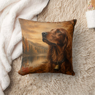 Herfst Ierse Setter – Rustieke Jachthond Kunst Kussen