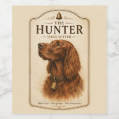 Herfst Ierse Setter – Rustieke Jachthond Kunst Wijn Etiket (Enkel label)