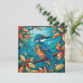 Herfst IJsvogel Plat Kaart (Staand voorkant)
