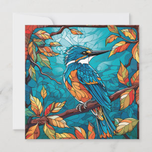 Herfst IJsvogel Plat Kaart