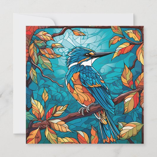 Herfst IJsvogel Plat Kaart (Voorkant)