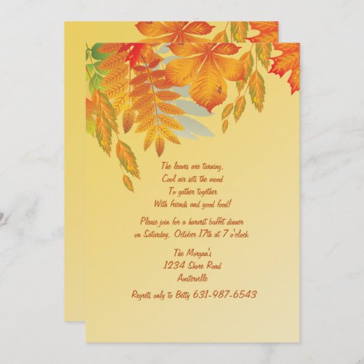 Herfst Impression Invitation Kaart (Voorkant / Achterkant)