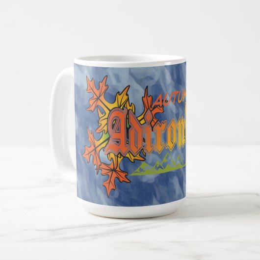 Herfst in Adirondacks New York Blue Sky Backgrid Koffiemok (Voorkant links)