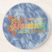 Herfst in Adirondacks New York Blue Sky Backgrid Zandsteen Onderzetter (Voorkant)