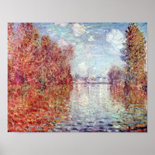 Herfst in Argenteuil door Claude Monet Poster (Voorkant)