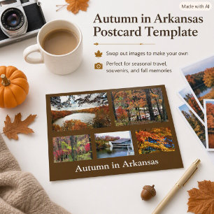 Herfst in Arkansas Seizoensgebonden Reis Foto Ansi Briefkaart