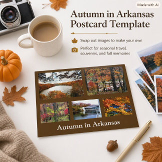 Herfst in Arkansas Seizoensgebonden Reis Foto Ansi Briefkaart
