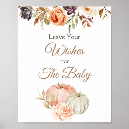 Herfst in Baby shower van Liefde wenst Baby Poster (Voorkant)