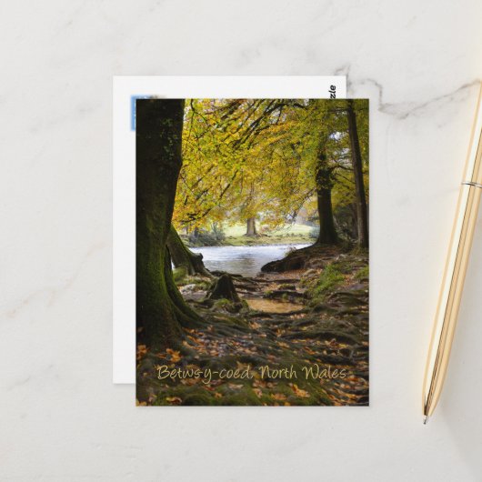 Herfst in Betws-y-coed, Noord-Wales Briefkaart (Voorkant / Achterkant in situ)