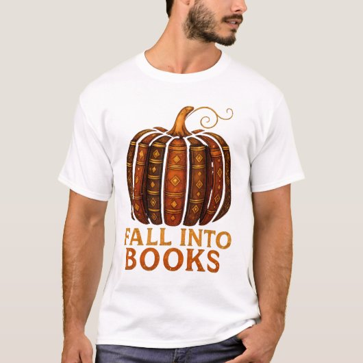 Herfst In Boeken Pompoen Shirt - Boek Lover T-shir (Voorkant)