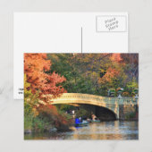 Herfst in Central Park: Boaters door Bow Bridge #0 Briefkaart (Voorkant / Achterkant)