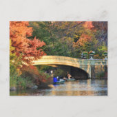 Herfst in Central Park: Boaters door Bow Bridge #0 Briefkaart (Voorkant)