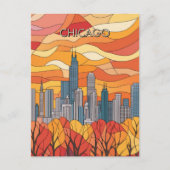 Herfst in Chicago Illinois Reizen Briefkaart (Voorkant)
