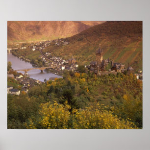 Herfst in Cochem, Rijnland-Palts, Duitsland Poster