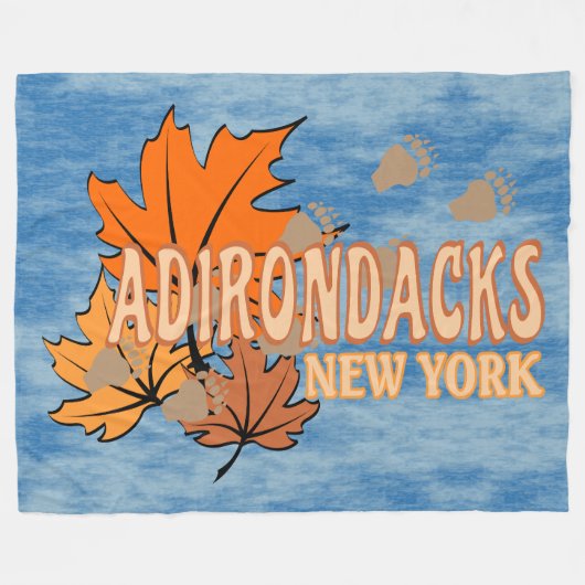 Herfst In De Adirondacks Met Herfstbladeren Beer T Fleece Deken (Voorkant (Horizontaal))