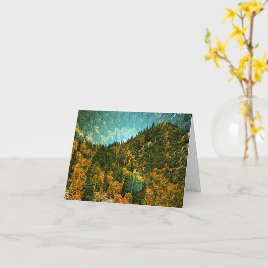 Herfst in de bergen..... kaart (Gele Bloem)