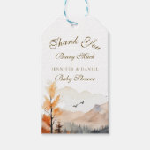 Herfst in de bergen met beren bedankt cadeaulabel (Voorkant)