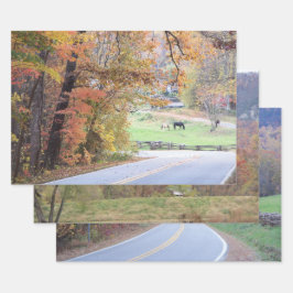 Herfst in de bergen van de blauwe riddergebergte inpakpapier vel