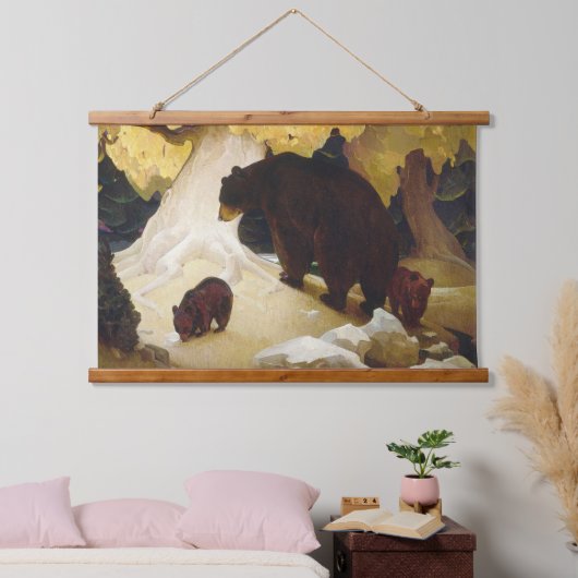 Herfst in de bosbouw hangend wandkleed (Slaapkamer)