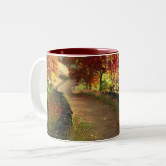 Herfst in de Glen Mug Tweekleurige Koffiemok (Voorkant links)