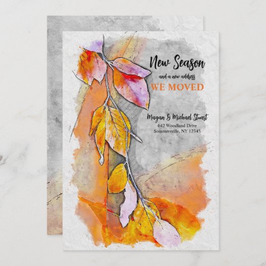 Herfst in de herfst bewegende aankondiging (Voorkant / Achterkant)