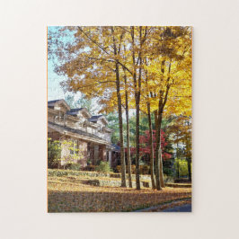 Herfst in de herfst van de buurt laat puzzel