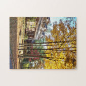 Herfst in de herfst van de buurt laat puzzel legpuzzel (Horizontaal)