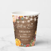 Herfst in de herfst van de Liefde Floral Wedding Papieren Bekers (Voorkant)