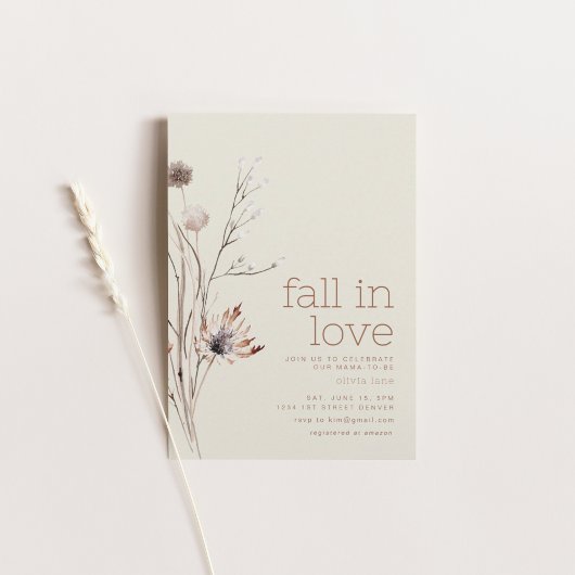 Herfst in de liefde Autumn Baby shower Invitation Kaart